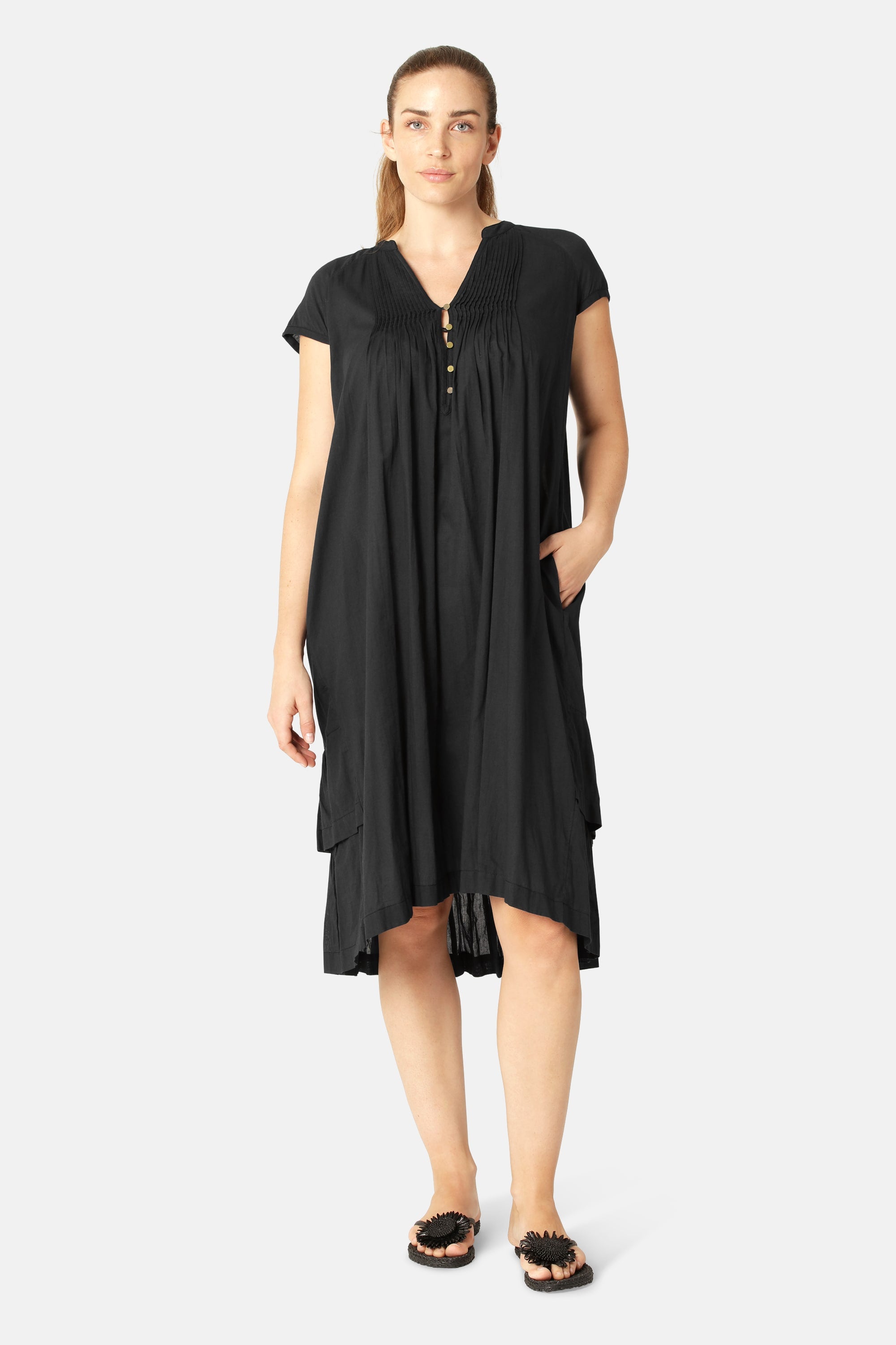 Lang Kjole med Korte Ermer - Dark Indigo